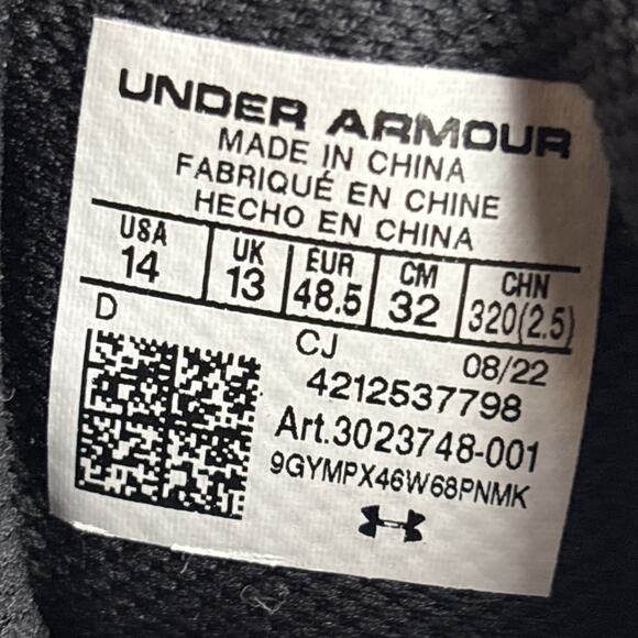 Under Armour Micro G Valsetz Zip Tactical Boots Size 14 Black 3023748-001